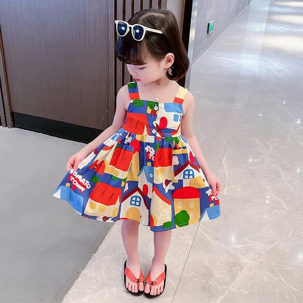 Robes de fille d'été pour les filles motif floral enfant en bas âge robe enfants style décontracté vêtements pour enfants