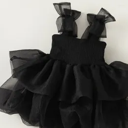 Robes d'été Tutu pour filles, vêtements de fête pour enfants en bas âge, avec sangle en maille bouffante, laçage, pour anniversaire, bébé de 1 à 7 ans