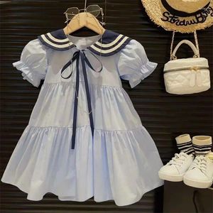 Robes d'été pour filles, robe de soleil avec nœud bleu Jk, Lolita, mignonne, décontractée, Midi, pour enfants et adolescents, robe de princesse de fête