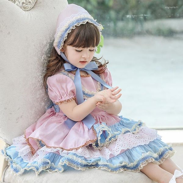 Filles robes d'été vobe aux enfants pour filles bébé lolita fête pastel mariage princesse vestidos costume 2023