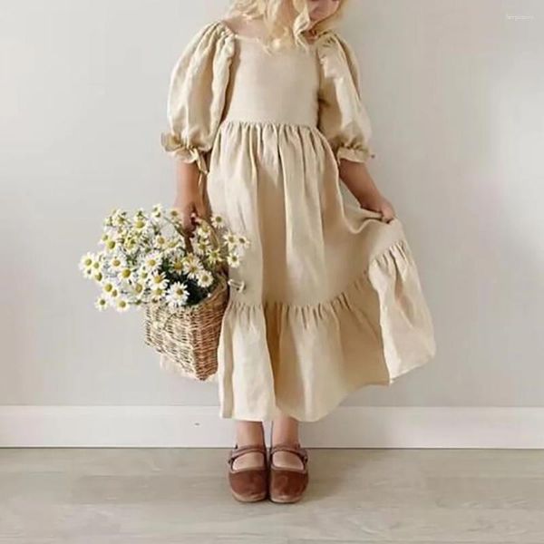 Robes d'été en dentelle pour filles, tenue florale, style Boho, manches courtes, longue, vêtements de mariage, d'anniversaire pour enfants