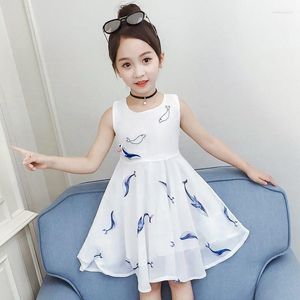 Fille robes robe de soirée d'été pour la mode petite Fashiona en mousseline de soie enfant princesse Cool respirant enfant vêtements 12 ans