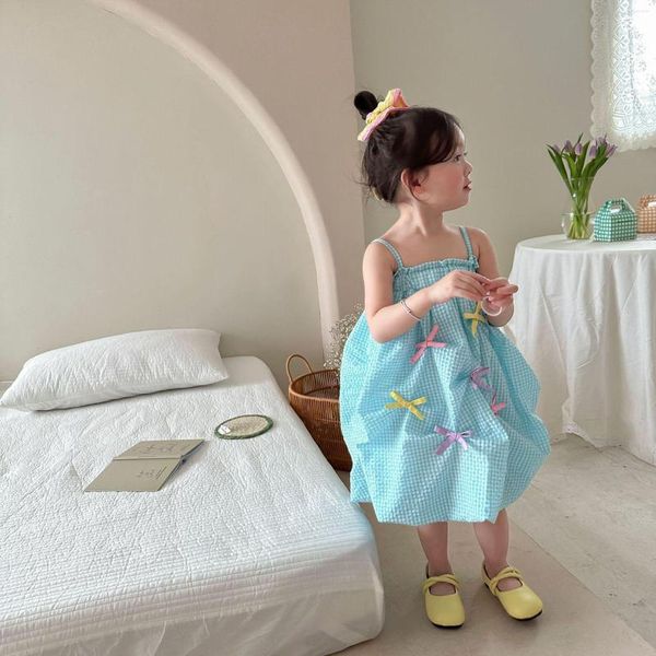 Fille Robes D'été Princesse Sling Mode Enfants Classique Vintage Bébé Casual Wear Vestidos 1-10Ys Fête D'anniversaire De Bal Vêtements