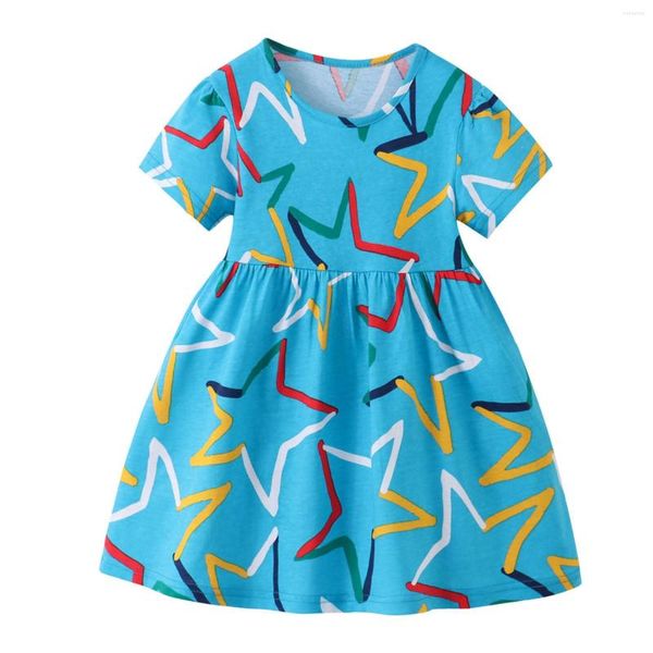 Fille robes été enfant en bas âge enfants filles vêtements cinq branches motif étoile robe longue florale pour la taille