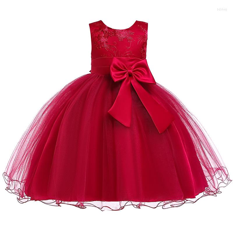 Meisje jurken zoete jurk pluizig feest voor firls kerst verjaardagsschool roze kostuum kinderkleding