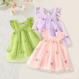 Girl Dresses Teen Girls Toddler Sleeve Butterfly Tule Ruffles Dress Dance Party Princess Winter