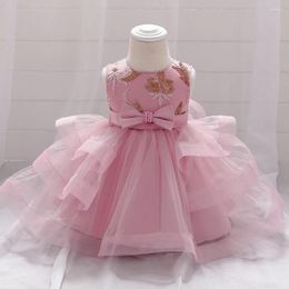 Robes de fille en bas âge 1st fête d'anniversaire robe de baptême pour bébé infantile paillettes Custumes enfants vêtements Tutu princesse