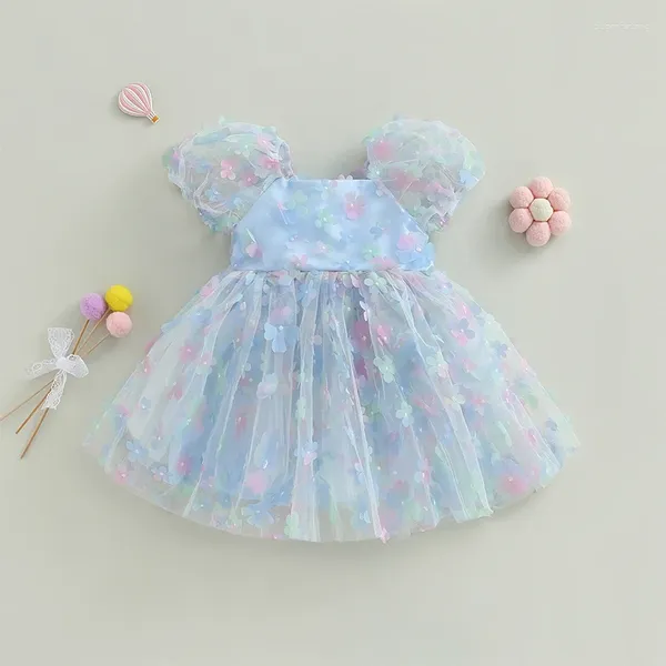Vestidos de niña, traje de cumpleaños para bebé, vestido de princesa, tutú de fiesta de Cosplay de hada de tul con mariposa 3D
