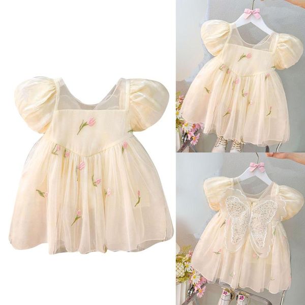 Robes de fille Toddler Baby Flower And Butterfly Festival Designs Summer Princess Dress Party pour les tout-petits