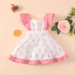 Meisje jurken peuter babymeisjes paasjurk print kinderkleding mouwloze achtergrondloze zomerjurk voor de zomer
