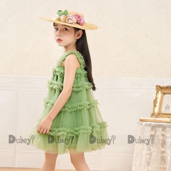 Robes de fille Enfant en bas âge bébé filles robe Lolita pour enfants princesse couches volants vêtements enfants sans manches Costume de mariage vacances 1-6 ans