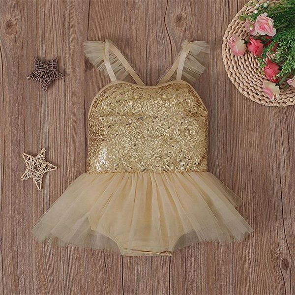 Vestidos para niñas pequeñas, vestido tutú de tul para niñas pequeñas, pelele sin mangas, mono de malla con lentejuelas brillantes, mono, ropa para 3-24 meses