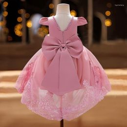 Meisje jurken peuter avondfeest prinses jurk baby big boog tutu jurk jurk kinderen verjaardag bruiloft ceremonie kostuum gala kleding vestidos