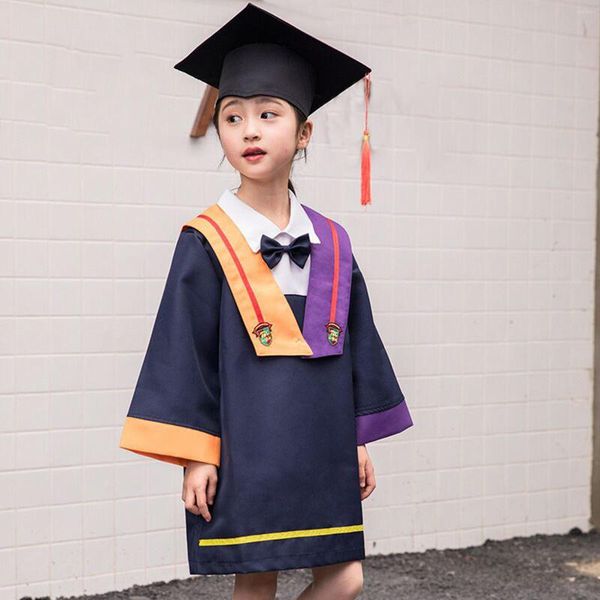 Fille Robes Toddler Filles Garçons Graduation Po Robe Robe Bachelor Born Vêtements Pour Bébé Tenues