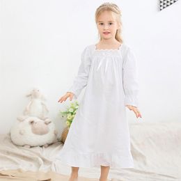 Robes de fille Toddler Girls Cotton SLong Nightgown Pyjamas Loungewear Dress Casual A Line Pageant Clothes