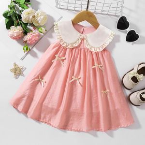 Fille Robes Toddler Filles Robe D'été Sans Manches Bowknot Robe D'été Casual Femmes Taille 6 t Vêtements