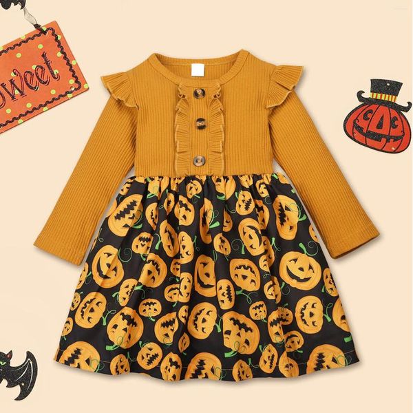 Robes de fille pour les filles pour les filles Halloween à manches longues à manches longues