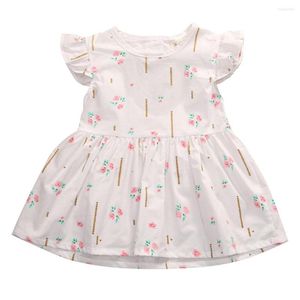 Robes de fille Toddler Infantil Kids Baby Party Floral Cute Princess Flower Pattern Print Tutu Mini Dress 0-24M
