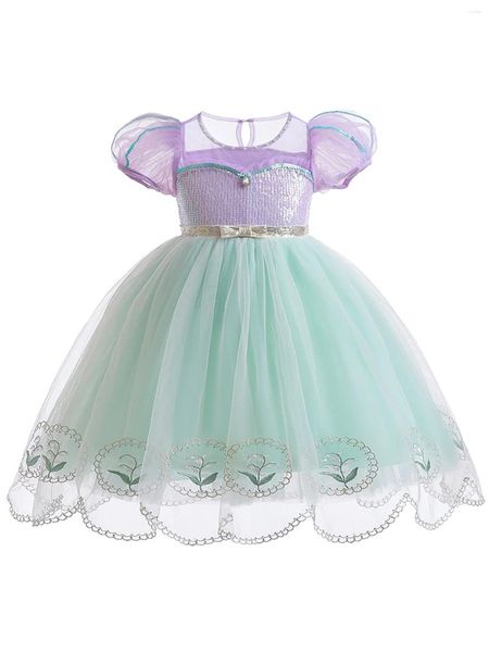 Fille robes pour enfants pour enfants filles robes princesse costume Noël Halloween de fantaisie robe de fête avec accessoires et papillon taille 2 à 12 bleu