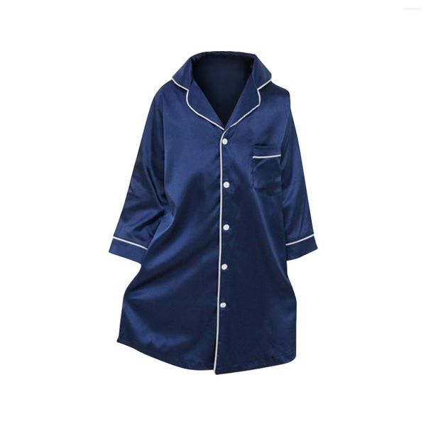 Fille robes enfant en bas âge à manches longues couleur unie maison robe glace soie lâche mince modèle pour filles motif 3 mois