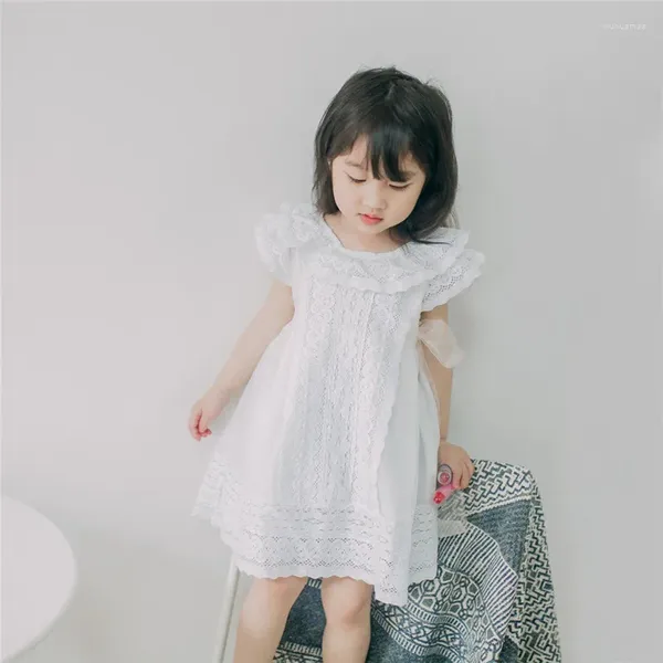 Robes de fille Tonytaobaby vêtements d'été Style bébé filles robe en pur coton noeud sophistiqué