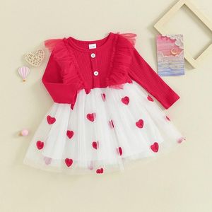 Robes de fille tenues de la Saint-Valentin 6 12 18 24 mois 3t 4t Toddler bébé coeur pochette Puff Tutu Tulle Princess Party Robe