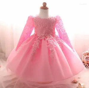 Vestidos de niña, Vestido Vintage para bebé, Vestido de bautizo de tul de encaje para niño pequeño, Vestido de bautizo de princesa infantil, Vestido de 1 año de cumpleaños para bebé