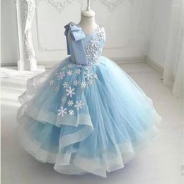 Robes de fille robe de fête de mariage robe à fleurs petit enfant concours étoiles de neige Primera Communion belle