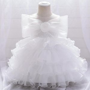 Meisje jurken witte doop babyjurk baby jurk baby meisjes verjaardag prinses kanten cake tutu vestidos geboren kleren