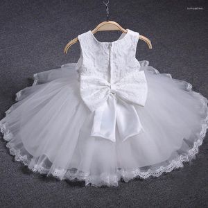 Robes de fille en dentelle blanche 1er anniversaire enfant en bas âge robe de baptême fleur bébé pour mariage né infantile robe de baptême