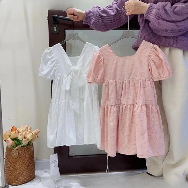 Vestidos para niña, venta al por mayor, verano 2024, vestido informal con cordones en la espalda, ropa para niñas