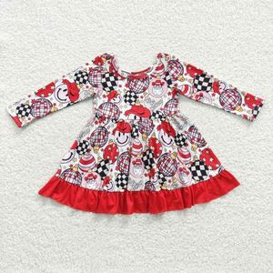 Fille Robes En Gros Bébé Noël Santa Robe Manches Longues Vêtements Enfant Enfants Infant Toddler Vacances Western Howdy Vêtements Rouges