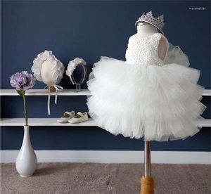 Meisje jurken groothandel- geboren witte jurk voor doopjurk baby 1e verjaardag outfits baby feest tule tutu peuter kleren