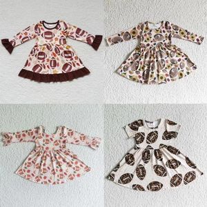 Robes de fille en gros Boutique bébé robe manches longues enfants jeu de balle vêtements enfants infantile enfant en bas âge printemps feuilles d'automne vêtements