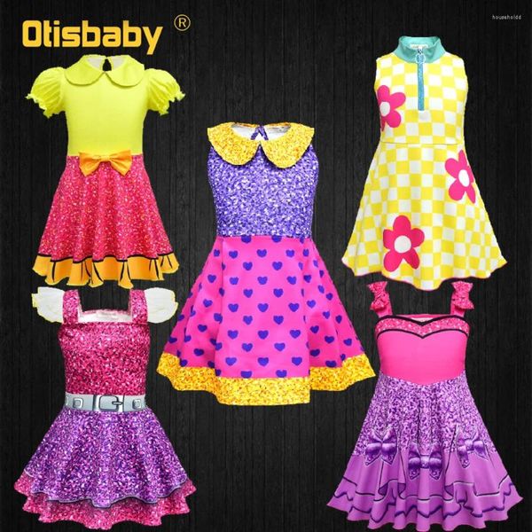 Vestidos de niña, venta al por mayor, lote de 2 a 10 años, ropa Lol para niños, disfraces de arcoíris para niñas, vestido de fiesta de cumpleaños de princesa y vacaciones