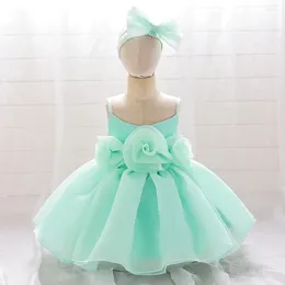 Robes de fille Robe de Noël à grandes fleurs pour bébés filles - Princesse de baptême pour bébés de 0 à 2 ans 1er anniversaire et fêtes de mariage