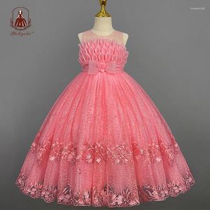 Robes de fille Yoliyolei longue robe de soirée à fleurs 3 à 10 ans anniversaire princesse bébé enfants filles vêtements broderie dentelle arc robe de bal