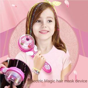 Fille électrique magique tresse semblant de jouer avec des cadeaux pour enfants bricolage coiffure princesse jouets de coiffure