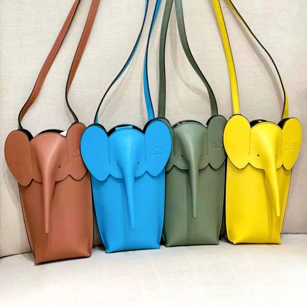 Diseñador de cuero genuino Elefante Chica Teléfono Bolsas de lujo Totes de hombro Moda Satchel Mini Cross Body Bolsas 7A Calidad para mujer para hombre Bolso de embrague Bolsa de honda premium