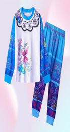 Fille Encanto Pajamas Enfants Blue Pink Mirabel Imprimé à manches longues Tops et pantalons 2 PC