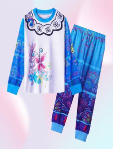 Fille Encanto Pajamas Enfants Blue Pink Mirabel Imprimé à manches longues Tops et pantalons 2 PC