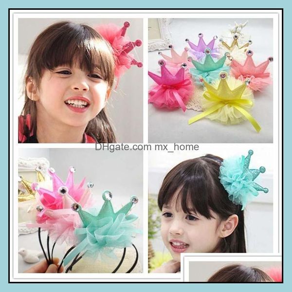 Pinzas para el cabello para niñas, accesorios para niños, lazos de flores de princesa para niños, pasadores de corona coreanos, lazos para el cabello para niñas, C11099, entrega directa, 2021 Baby Ki