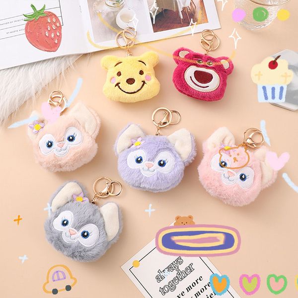 Fille coeur dessin animé en peluche porte-clés poupée cartable pendentif femme sac exquis jouet pendentif bijoux en gros