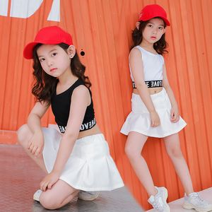 Girl Hip Hop Dance Costume Children Street Dance Wear Kids School Cheerleaders Outfit Moderne balzaalkleding