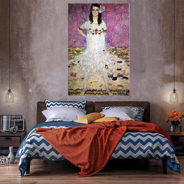 Pintura al óleo enorme de la decoración del hogar de la muchacha en la lona pintada a mano / hd-impresión de la pared, la personalización es aceptable 21051214