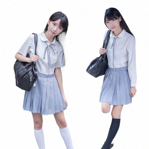 Chica japonesa coreana Traje de marinero Faldas cortas Colegiala Jk Uniforme Falda plisada Uniforme escolar Disfraces de cosplay para estudiantes n2sj #