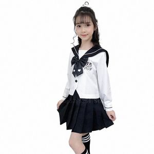 Fille Kawaii JK Sailor Costume Femmes Style Japonais Carto Jupe Plissée Enfants Étudiant Uniformes Scolaires Classe Performance Vêtements f7ah #