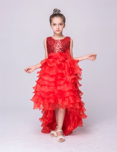 Vêtements fille enfants dentelle Applique robe de bal pleine longueur robe de demoiselle Bow Sash souhaits pour la fête d'occasion formelle de mariage