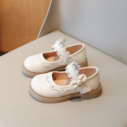 Fille chaussures en cuir Mary Jane mode Lolita Style perle enfants princesse chaussures printemps automne semelle épaisse enfants chaussures simples 240122
