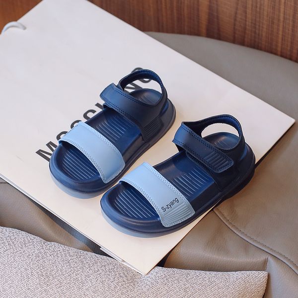 Girl Leisure Boom Sandals 2023 NUEVO SUMERO COLOR PURE BABA Baby Shoes Boy Pure Lubricious Beach Leisure Joker Soft Beach Sandals